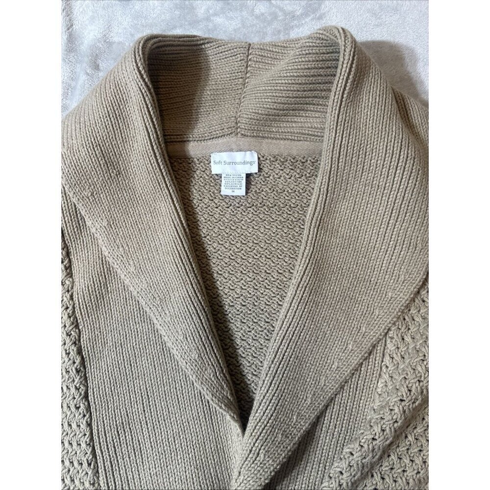 Women’s Soft Surroundings Knitted Cardigan Sweater Belted Brown Plus 1X - Picture 11 of 14